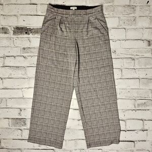 Max Studio Black White Plaid Wide Leg Trousers Womens Large Business Casual